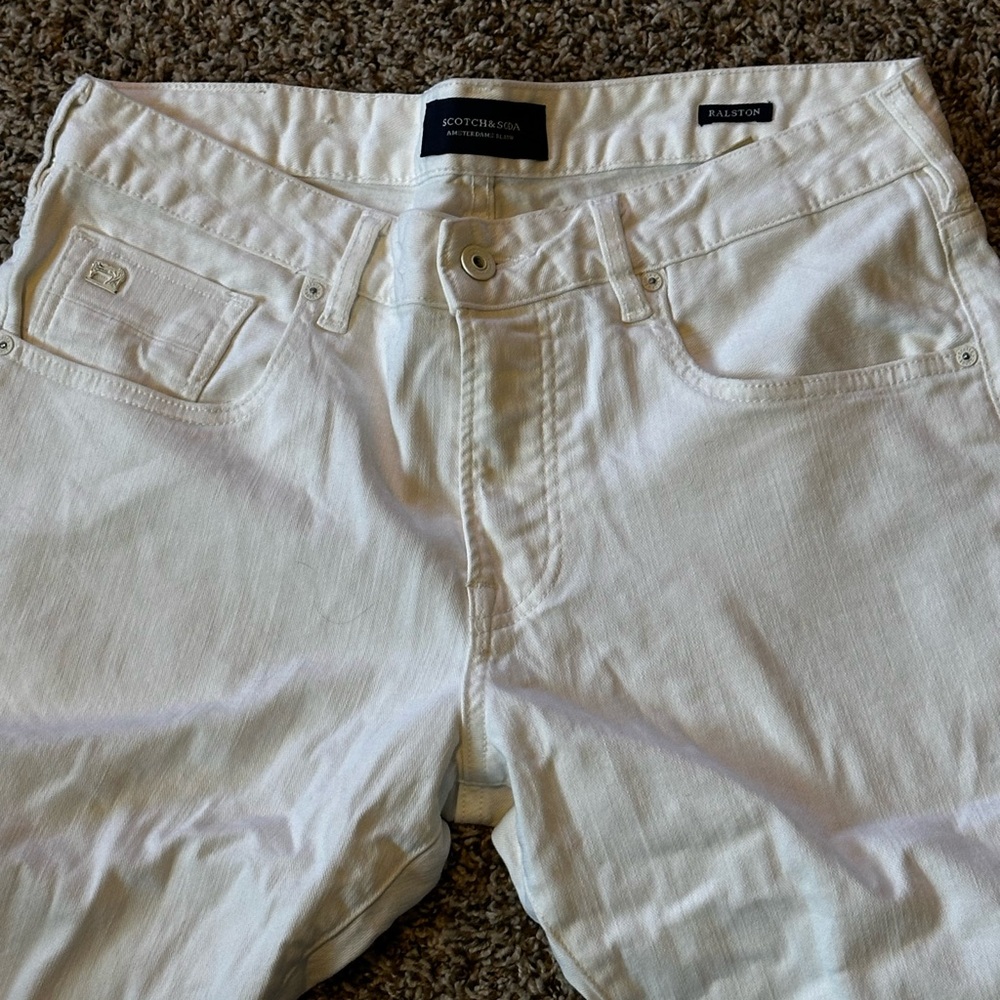 Scotch & Soda Cream Denim Pants